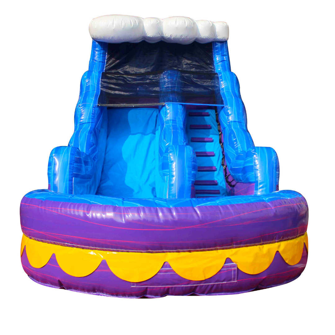 16 Feet Tall Purple Rush Waterslide Wet and Dry
