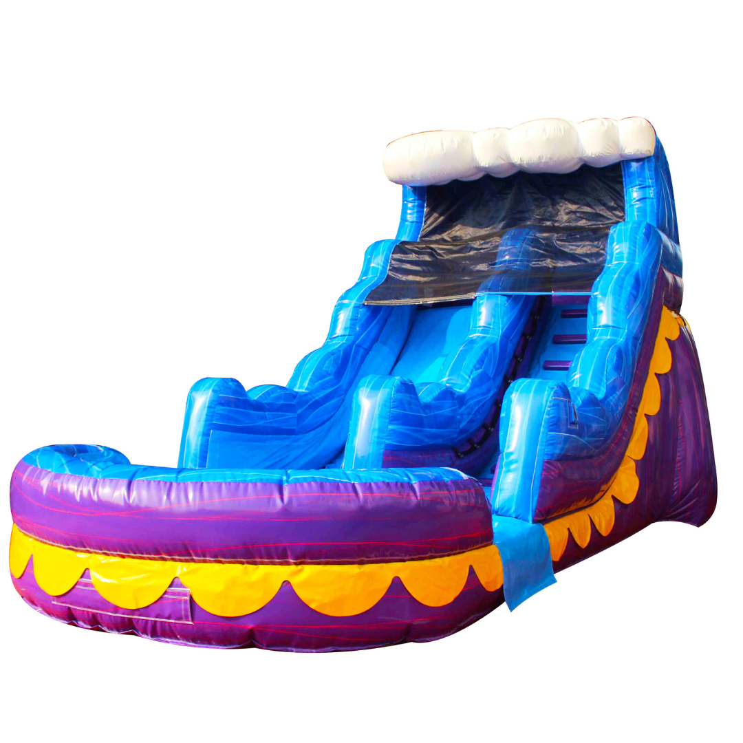 16 Feet Tall Purple Rush Waterslide Wet and Dry