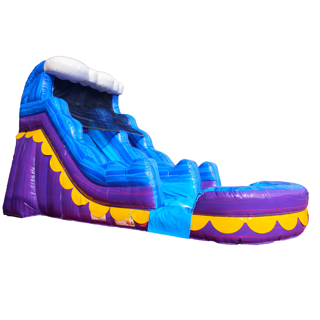 16 Feet Tall Purple Rush Waterslide Wet and Dry