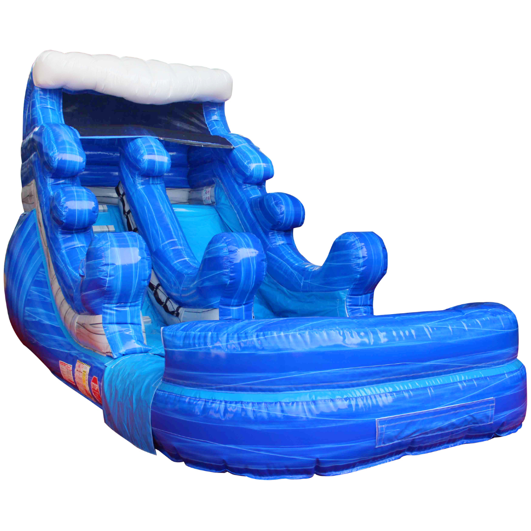 14 Feet Tall Blue Wave Marble Waterslide