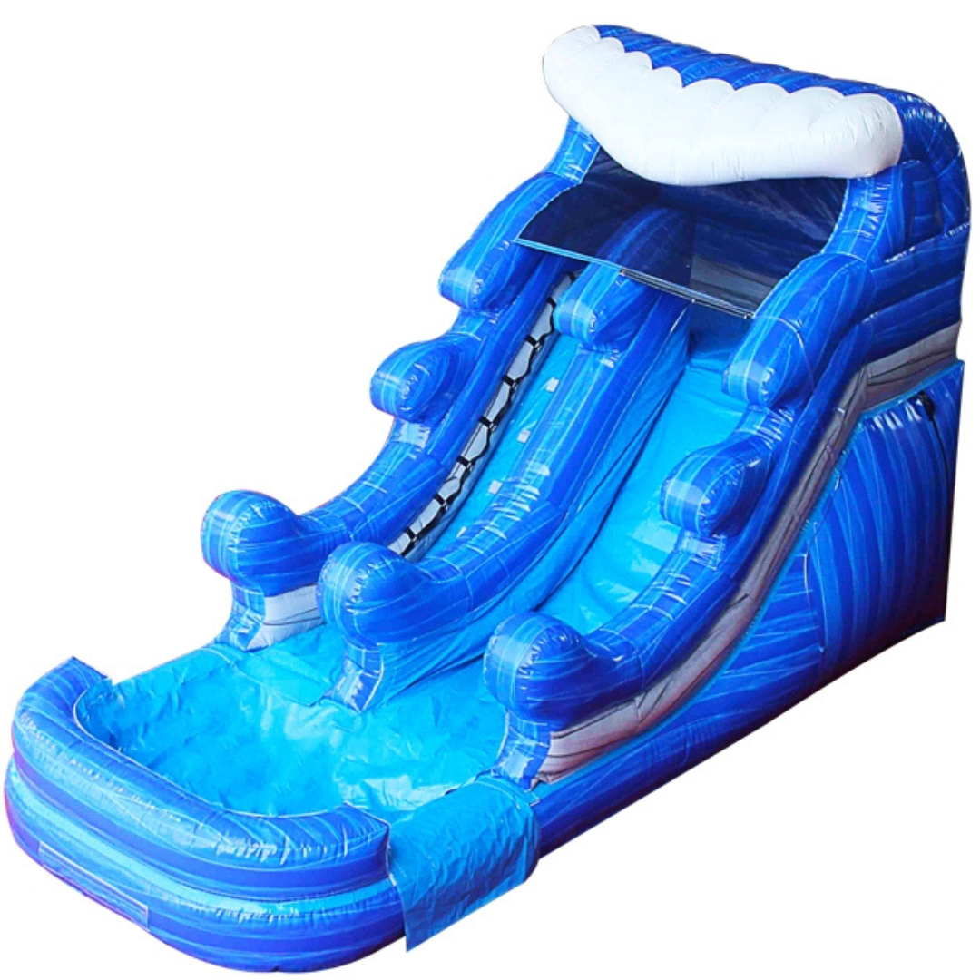 14 Feet Tall Blue Wave Marble Waterslide
