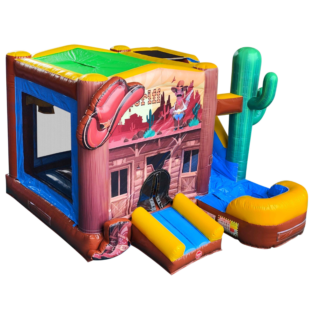 Western Cowboy Sheriff Combo Bounce House Slide