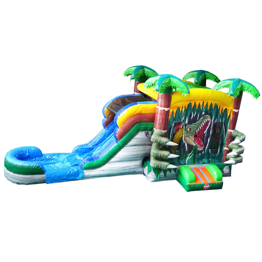 T-Rex Dinosaur Combo Bounce House Slide
