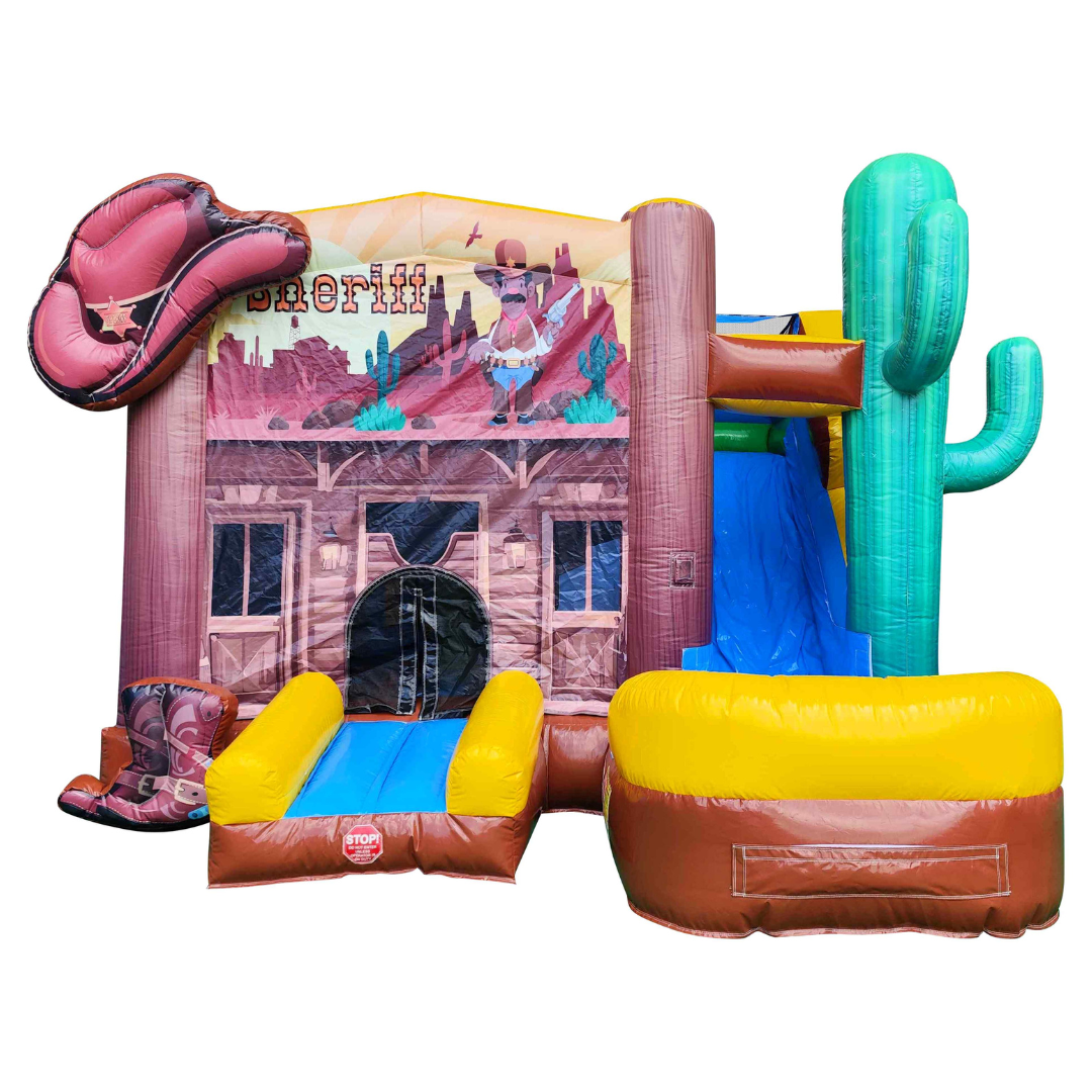Western Cowboy Sheriff Combo Bounce House Slide