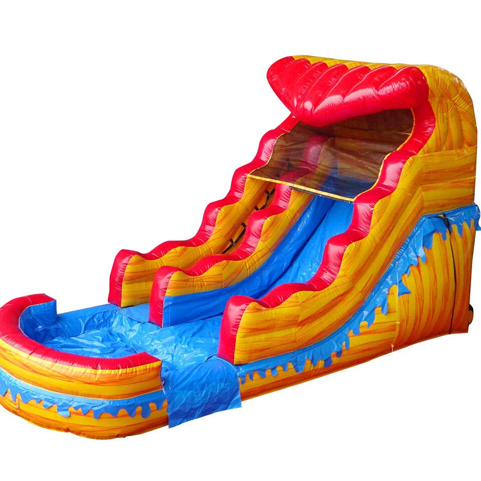 14 Feet Tall Fire Wave Marble Waterslide